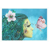 Crystal Rhinestone Diamond Painting Kit - Beautiful woman and butterfly
