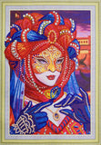 Crystal Rhinestone Diamond Painting Kit - Beautiful woman wearing a mask