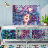 Crystal Rhinestone Diamond Painting Kit - Beautiful woman wearing a mask - Hibah-Diamond painting art studio