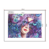 Crystal Rhinestone Diamond Painting Kit - Beautiful woman wearing a mask - Hibah-Diamond painting art studio