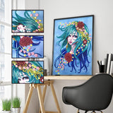 Crystal Rhinestone Diamond Painting Kit - Beautiful woman with blue hair - Hibah-Diamond painting art studio