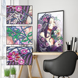 Crystal Rhinestone Diamond Painting Kit - Beauty woman and rose flower - Hibah-Diamond painting art studio