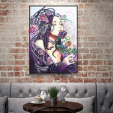 Crystal Rhinestone Diamond Painting Kit - Beauty woman and rose flower - Hibah-Diamond painting art studio