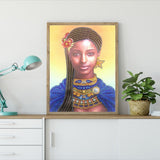 Crystal Rhinestone Diamond Painting Kit - Black Girl - Hibah-Diamond painting art studio