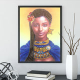 Crystal Rhinestone Diamond Painting Kit - Black Girl - Hibah-Diamond painting art studio