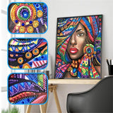 Crystal Rhinestone Diamond Painting Kit - Black Women - Hibah-Diamond painting art studio