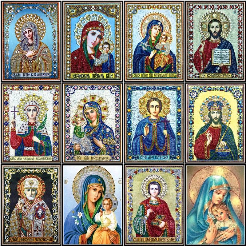 Crystal Rhinestone Diamond Painting Kit - Religious Mary and Jesus – Hibah-Diamond  painting art studio