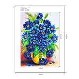 Crystal Rhinestone Diamond Painting Kit - Blue daisy - Hibah-Diamond painting art studio