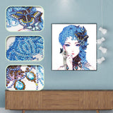 Crystal Rhinestone Diamond Painting Kit - Blue Hair Girl - Hibah-Diamond painting art studio