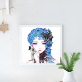 Crystal Rhinestone Diamond Painting Kit - Blue Hair Girl - Hibah-Diamond painting art studio