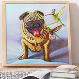 Crystal Rhinestone Diamond Painting Kit - Bulldog Dog and Hummingbird - Hibah-Diamond painting art studio