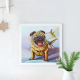 Crystal Rhinestone Diamond Painting Kit - Bulldog Dog and Hummingbird - Hibah-Diamond painting art studio