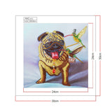 Crystal Rhinestone Diamond Painting Kit - Bulldog Dog and Hummingbird - Hibah-Diamond painting art studio