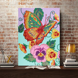 Crystal Rhinestone Diamond Painting Kit - Butterflies and Flowers - Hibah-Diamond painting art studio