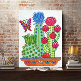 Crystal Rhinestone Diamond Painting Kit - Cactus - Hibah-Diamond painting art studio