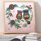 Crystal Rhinestone Diamond Painting Kit - Cartoon Animal Owl - Hibah-Diamond painting art studio
