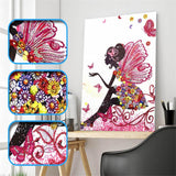 Crystal Rhinestone Diamond Painting Kit - Cartoon Butterfly Girl - Hibah-Diamond painting art studio