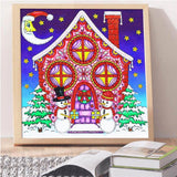 Crystal Rhinestone Diamond Painting Kit - Cartoon Christmas Hut - Hibah-Diamond painting art studio
