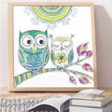 Crystal Rhinestone Diamond Painting Kit - Cartoon Cute Owl - Hibah-Diamond painting art studio