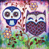 Crystal Rhinestone Diamond Painting Kit - Cartoon Owl - Hibah-Diamond painting art studio