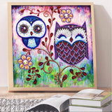 Crystal Rhinestone Diamond Painting Kit - Cartoon Owl - Hibah-Diamond painting art studio