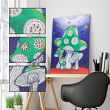 Crystal Rhinestone Diamond Painting Kit - Cartoon Starry Night Mushroom - Hibah-Diamond painting art studio