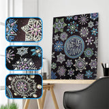 Crystal Rhinestone Diamond Painting Kit - Chalkboard Painting Snowflakes - Hibah-Diamond painting art studio