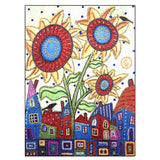 Crystal Rhinestone Diamond Painting Kit - City and Sunflower - Hibah-Diamond painting art studio