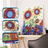 Crystal Rhinestone Diamond Painting Kit - City and Sunflower - Hibah-Diamond painting art studio