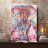 Crystal Rhinestone Diamond Painting Kit -Colored Elephant
