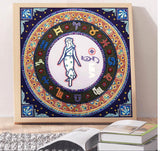 Crystal Rhinestone Diamond Painting Kit - Compass Virgo - Hibah-Diamond painting art studio