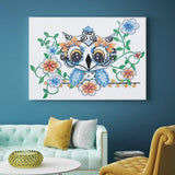 Crystal Rhinestone Diamond Painting Kit - Cute blue owl - Hibah-Diamond painting art studio