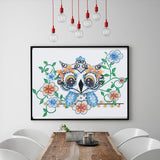 Crystal Rhinestone Diamond Painting Kit - Cute blue owl - Hibah-Diamond painting art studio