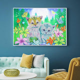 Crystal Rhinestone Diamond Painting Kit - Cute kitten - Hibah-Diamond painting art studio