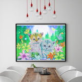 Crystal Rhinestone Diamond Painting Kit - Cute kitten - Hibah-Diamond painting art studio