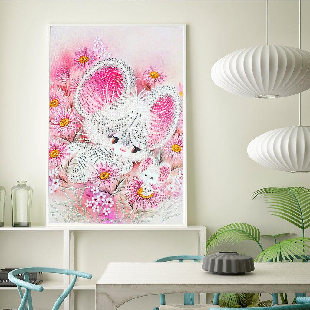  Snuqevc Cute Mouse with Garland Diamond Painting, 5D Adult  Diamond Painting Kits, DIY Full Diamond Cross Stitch Cute Animal Art  Painted Crystal Painting, Room Wall Decor, Holiday Gift 16x24inch