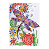 Crystal Rhinestone Diamond Painting Kit - Dragonfly Flower