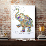 Crystal Rhinestone Diamond Painting Kit - Elephant playing in the water - Hibah-Diamond painting art studio