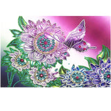 Crystal Rhinestone Diamond Painting Kit - Flower Butterfly - Hibah-Diamond painting art studio