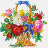 Crystal Rhinestone Diamond Painting Kit - Flowers on flower basket - Hibah-Diamond painting art studio