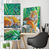 Crystal Rhinestone Diamond Painting Kit - Forest Animal Tiger - Hibah-Diamond painting art studio