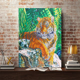 Crystal Rhinestone Diamond Painting Kit - Forest Animal Tiger - Hibah-Diamond painting art studio