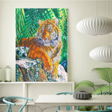 Crystal Rhinestone Diamond Painting Kit - Forest Animal Tiger - Hibah-Diamond painting art studio