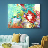 Crystal Rhinestone Diamond Painting Kit - Girl with red hair - Hibah-Diamond painting art studio