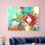 Crystal Rhinestone Diamond Painting Kit - Girl with red hair - Hibah-Diamond painting art studio