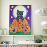 Crystal Rhinestone Diamond Painting Kit - Halloween Pumpkin - Hibah-Diamond painting art studio