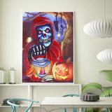 Crystal Rhinestone Diamond Painting Kit - Halloween Skull - Hibah-Diamond painting art studio