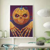 Crystal Rhinestone Diamond Painting Kit - Halloween Skull Pumpkin - Hibah-Diamond painting art studio