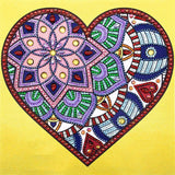 Crystal Rhinestone Diamond Painting Kit - heart mandala - Hibah-Diamond painting art studio