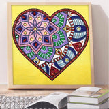 Crystal Rhinestone Diamond Painting Kit - heart mandala - Hibah-Diamond painting art studio